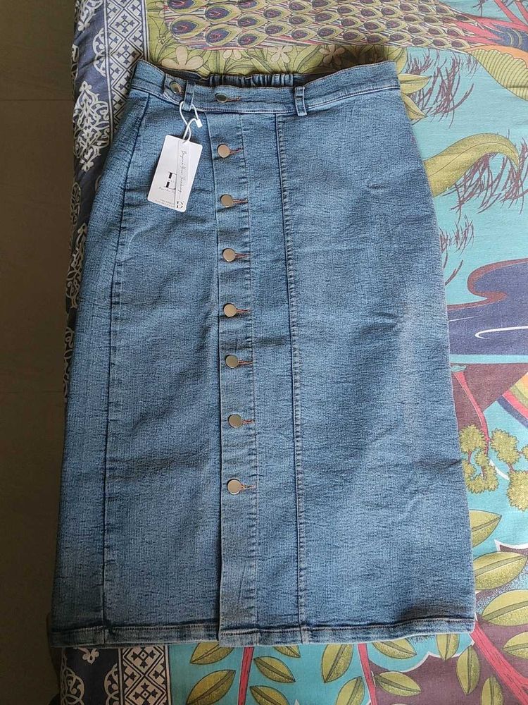 Denim Button Up Skirt