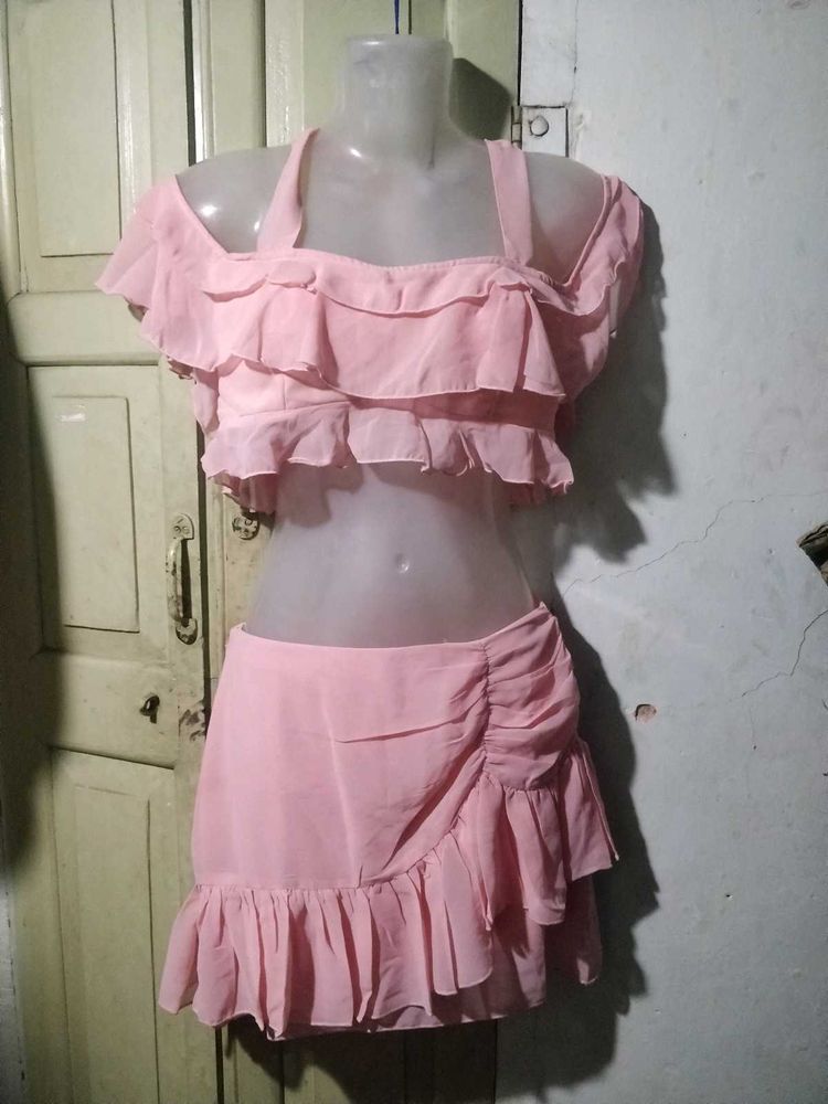 Pretty Pink Ruffle Two-Piece Set
