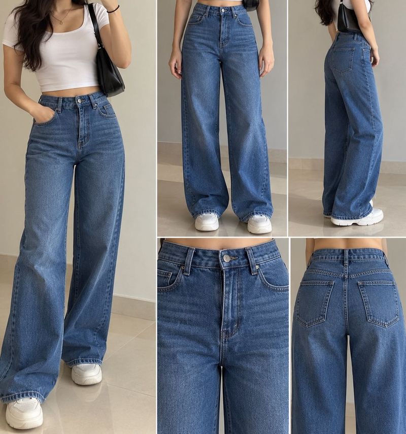 High Waisted Wide Leg Jeans