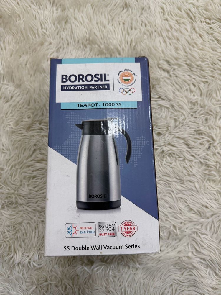 Borosil Teapot 1000ml Stainless Steel