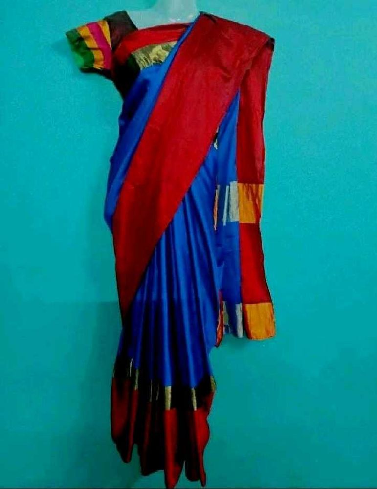 Blue colour silk saree