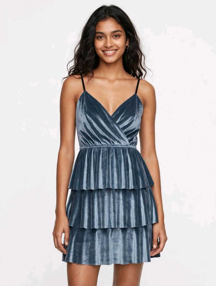 Velvet Tiered Mini Dress