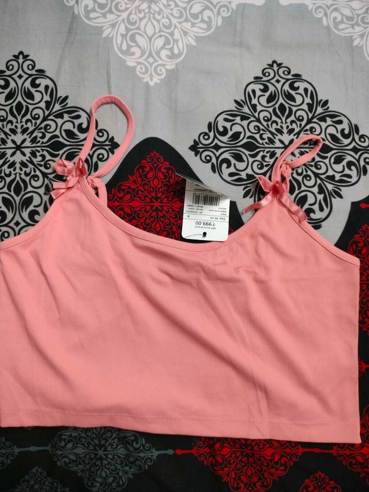 Cute Peach Camisole Top With Trousers