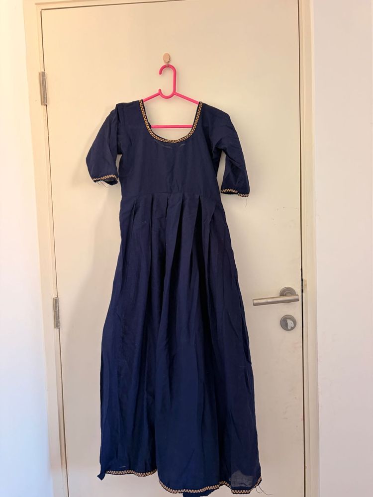 handmade Navy Blue anarkali kurta