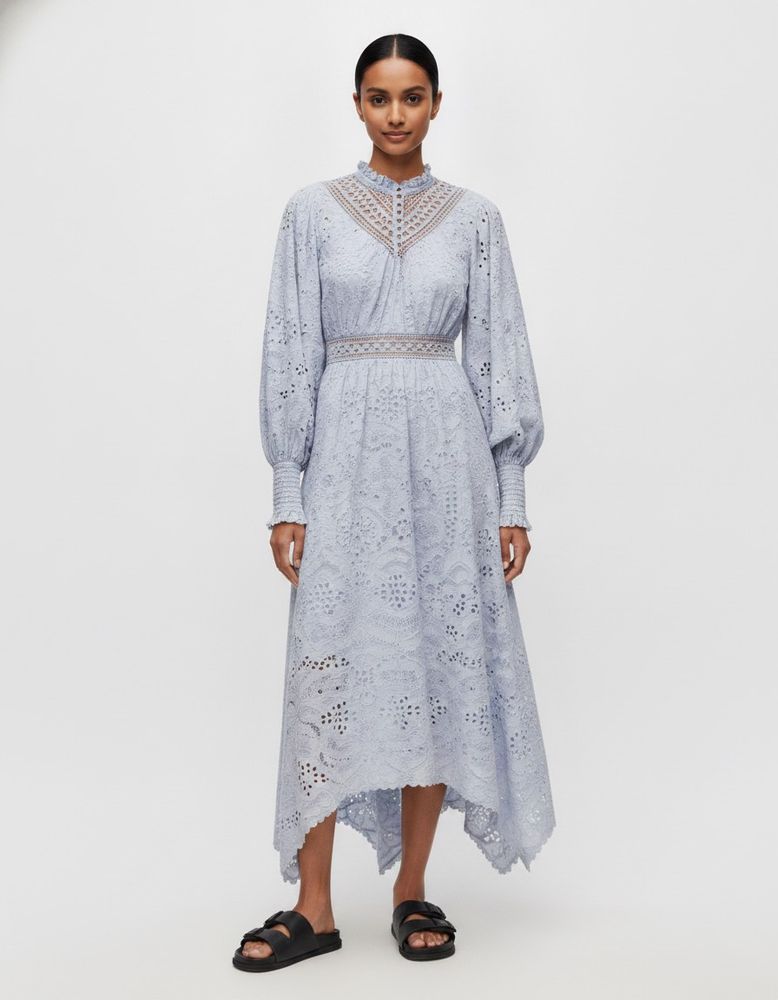 AllSaints Gen Broderie long sleeve dress