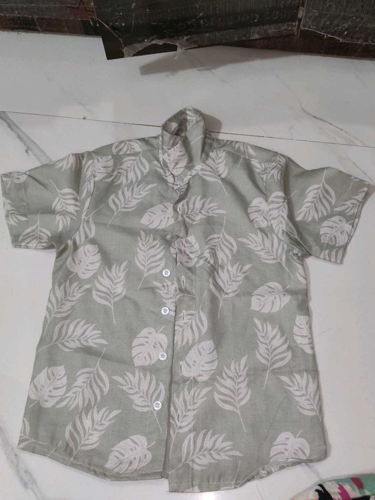 Men's Tropical Leaf Print Shirt