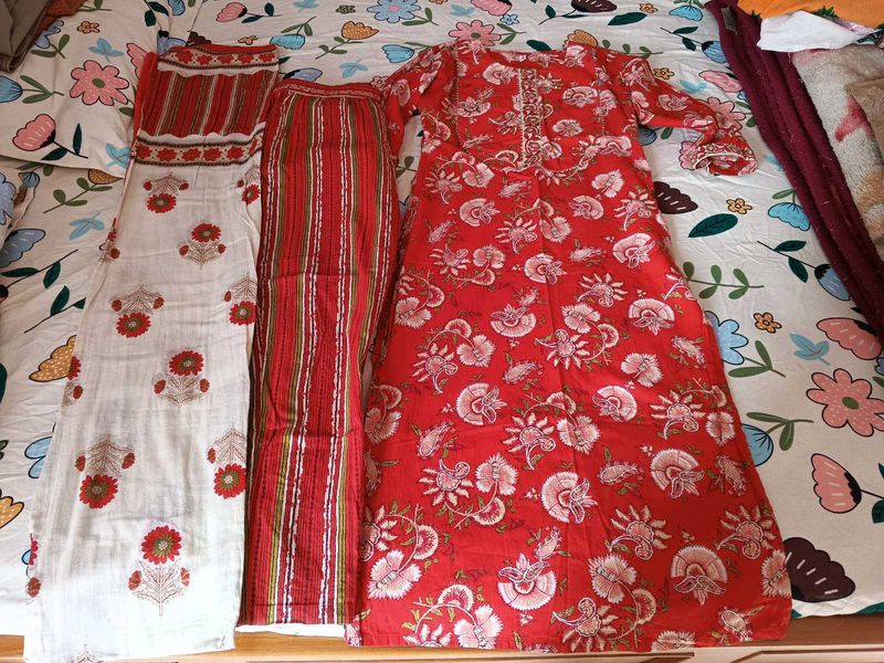Selling Red Printed Kurta