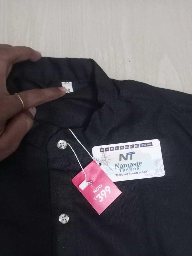 NEW BLACK MEN'S KURTA 38