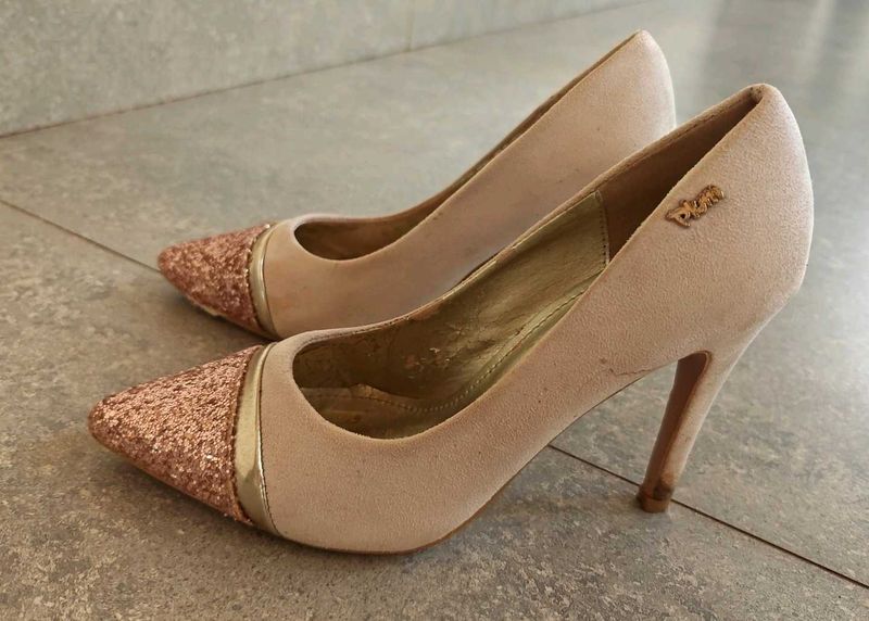 Elegant Glitter Toe High Heels