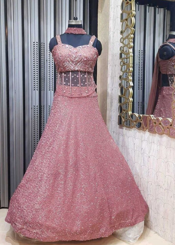 Sparkling Rose Gold Lehenga Choli
