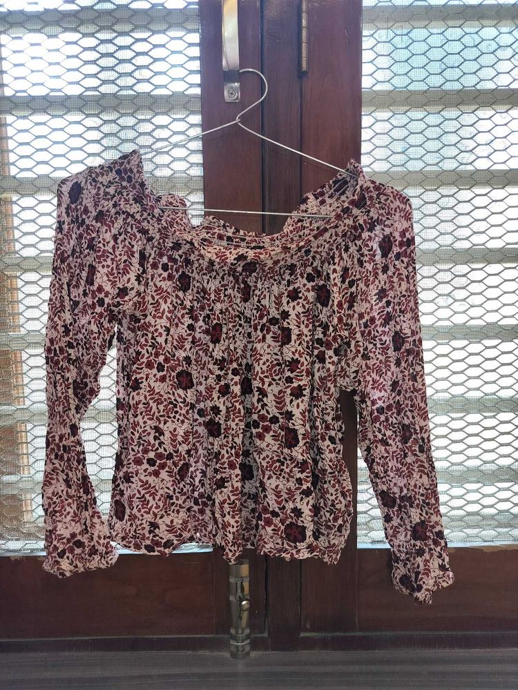 Chic Floral Off-Shoulder Top