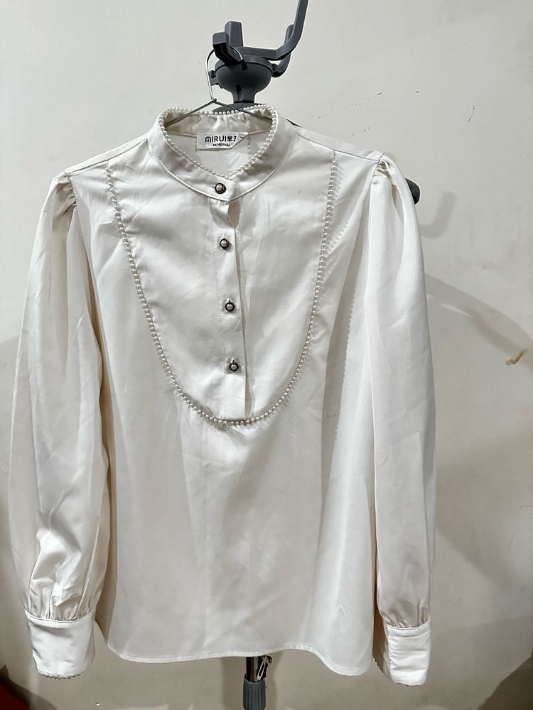 Elegant Pearl Embellished Blouse