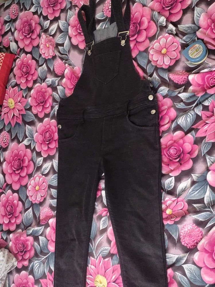 black Denim Overalls for Women