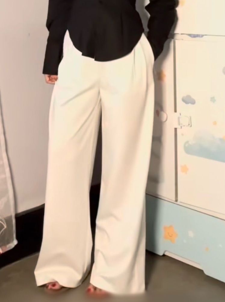 Pleated  Wide Leg Korean Pants