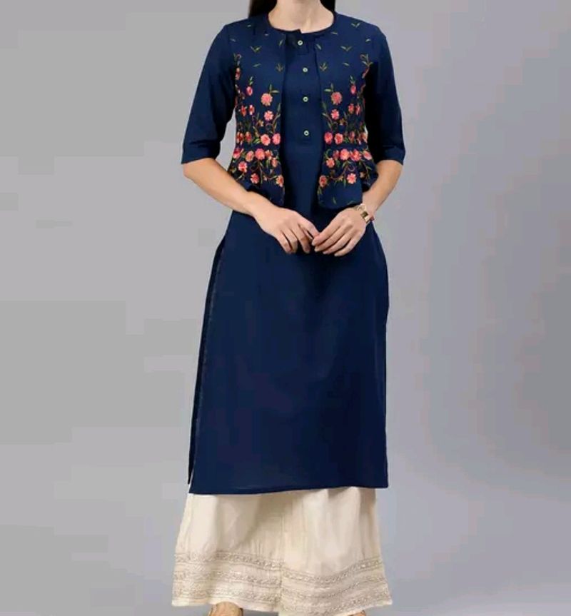 Alena Navy Blue Kurta With Jacket