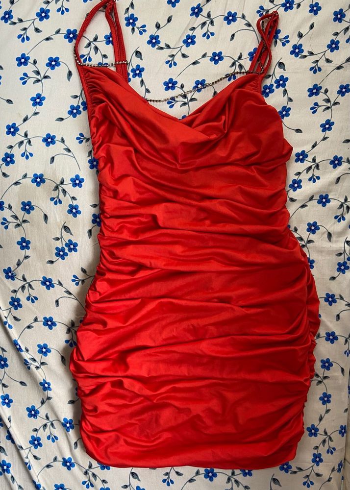 Newme Solid V Micro Mini Dress