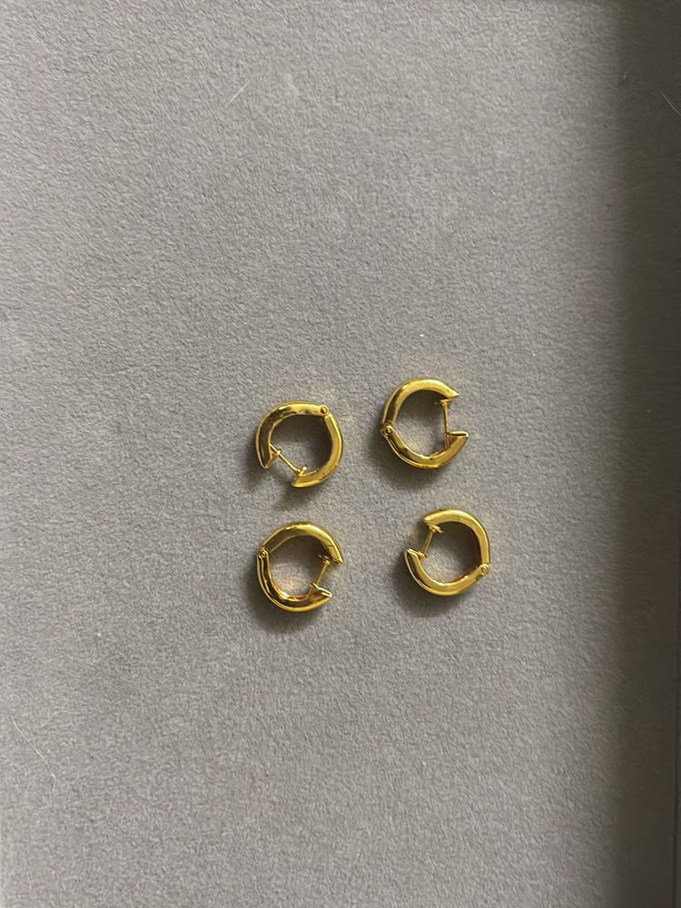 Gold Hoop Earrings Set