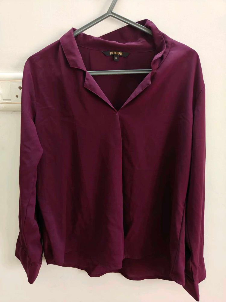 Elegant Purple Long Sleeve Top