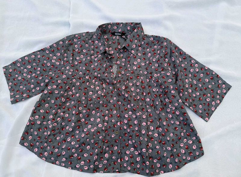 Slenor NEW Floral Print Button-Up Blouse
