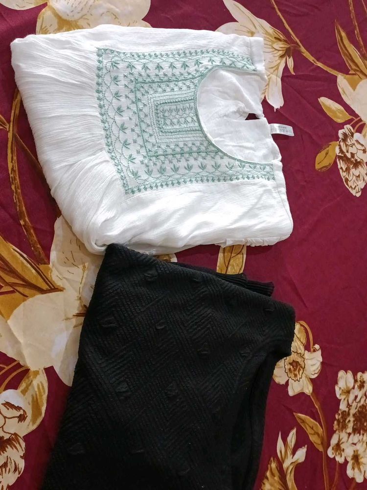 white n black top