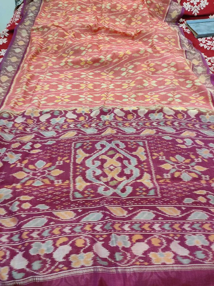 cotton silk ikkat saree
