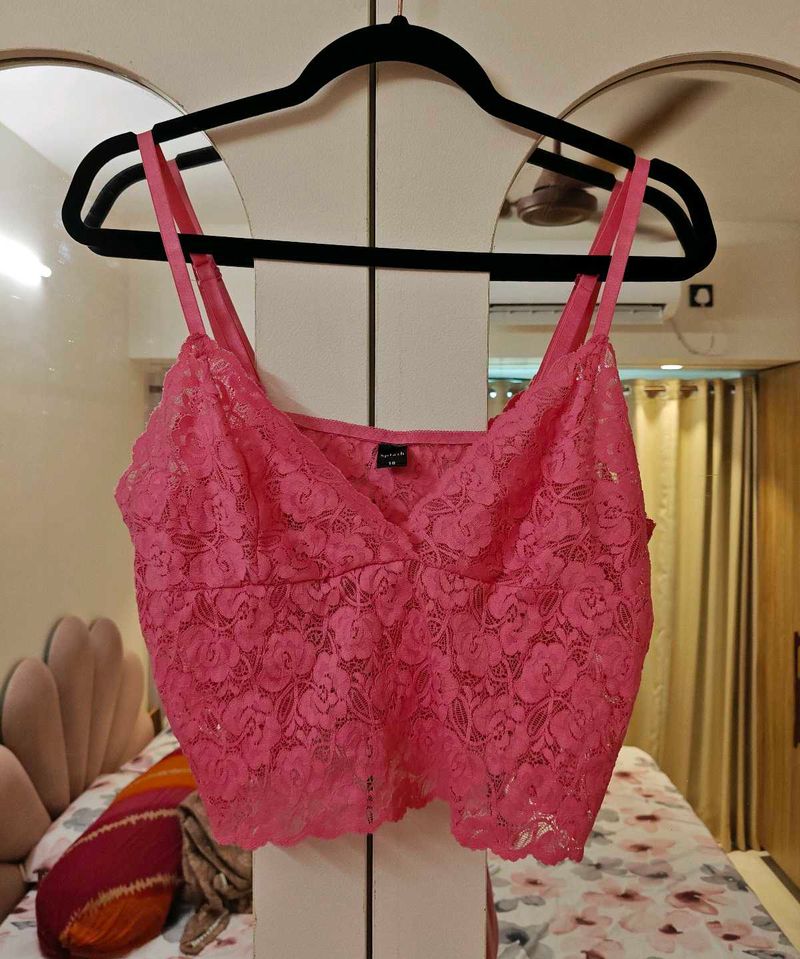 Pink Lace Cami Top
