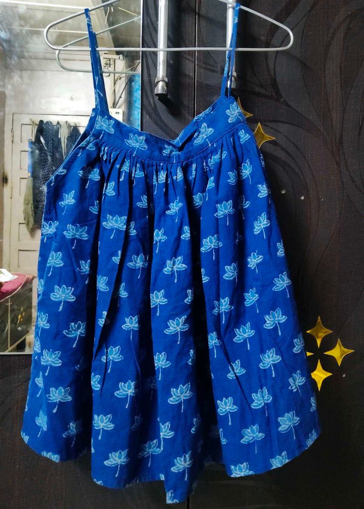 Blue Lotus Print Kurta