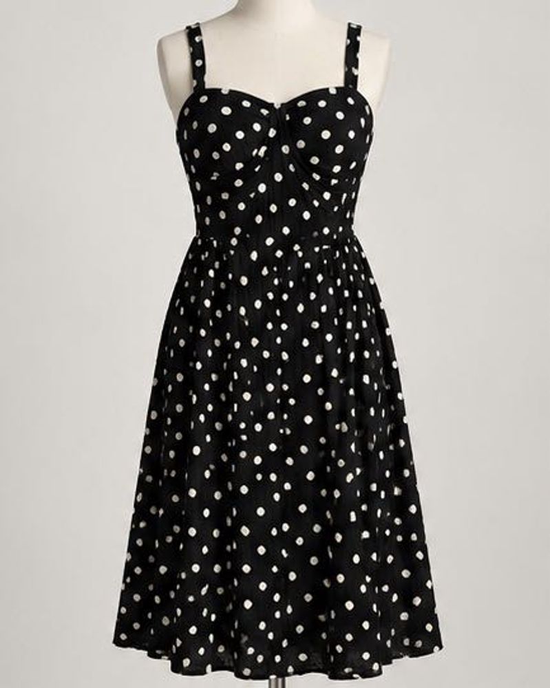 Chic Polka Dot Black Dress Y2k