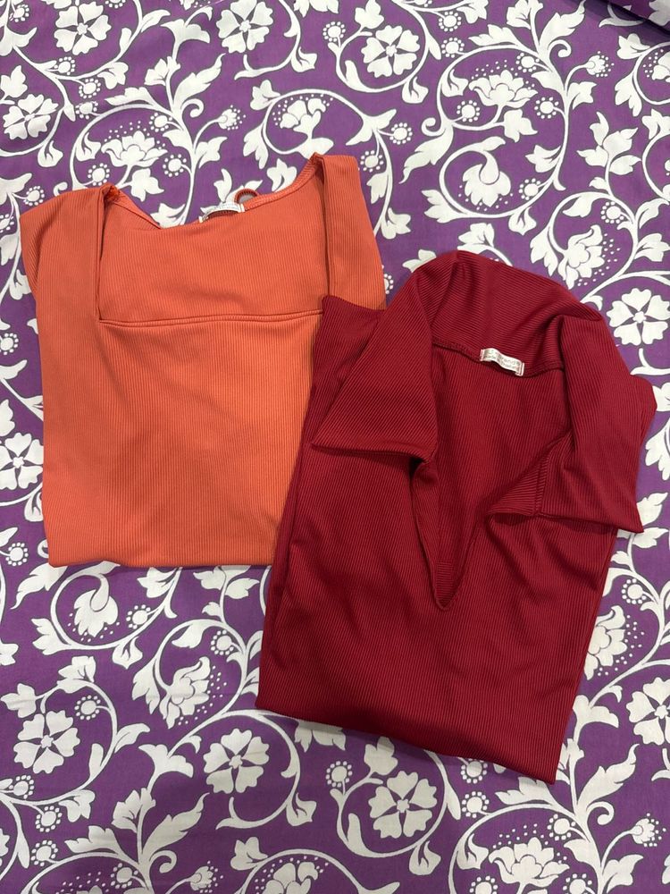 Red and Rust set of 2 tops from Thailand