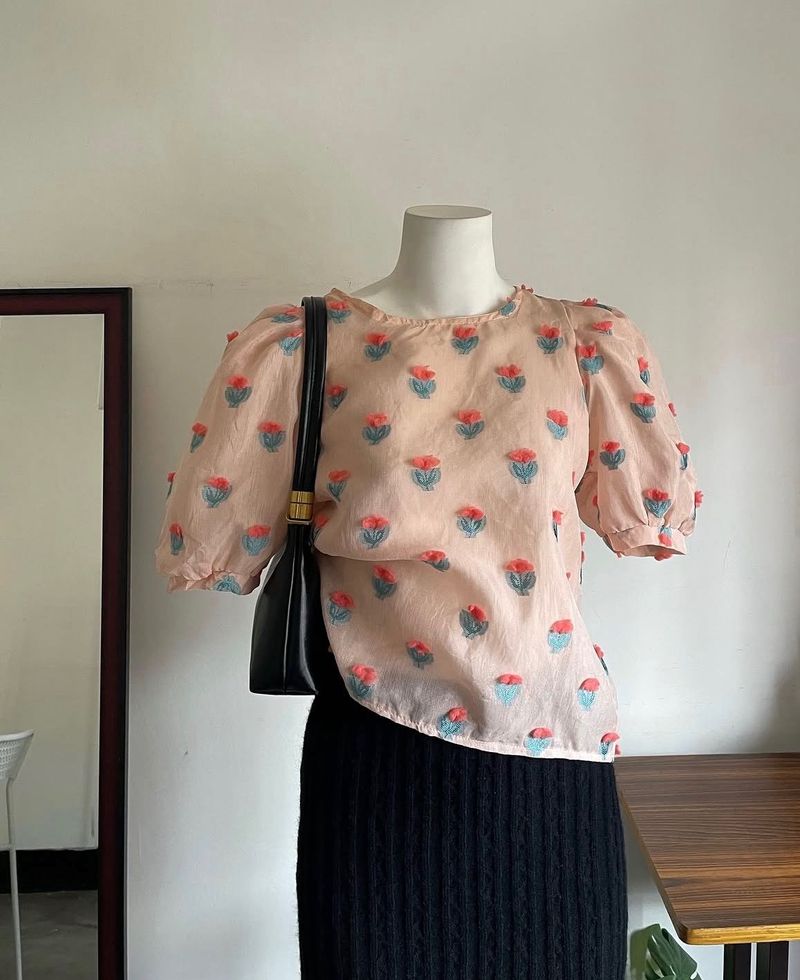 Pinterestie Korean Floral Blouse
