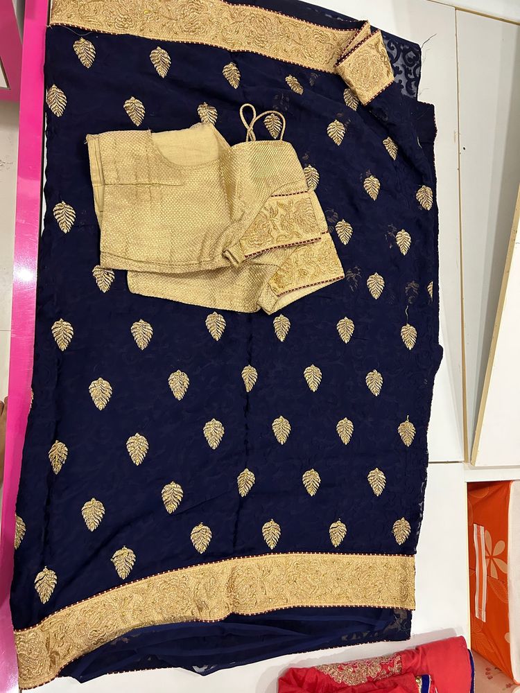 Designer Saree With 5xl Blouse
