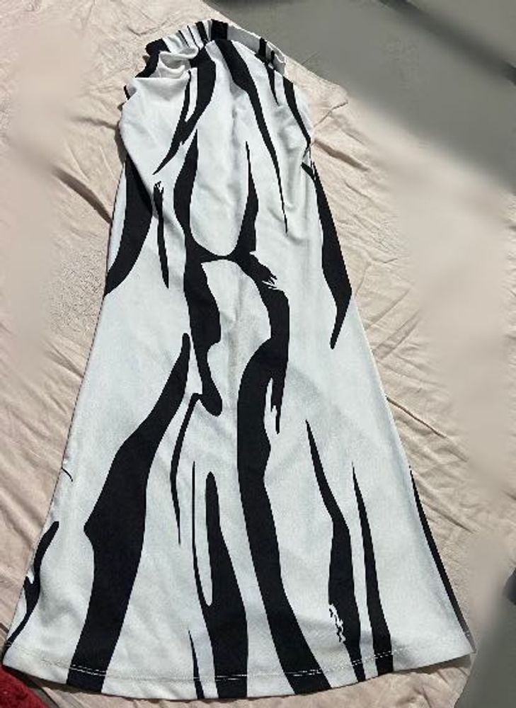 Zebra Print Long Skirt