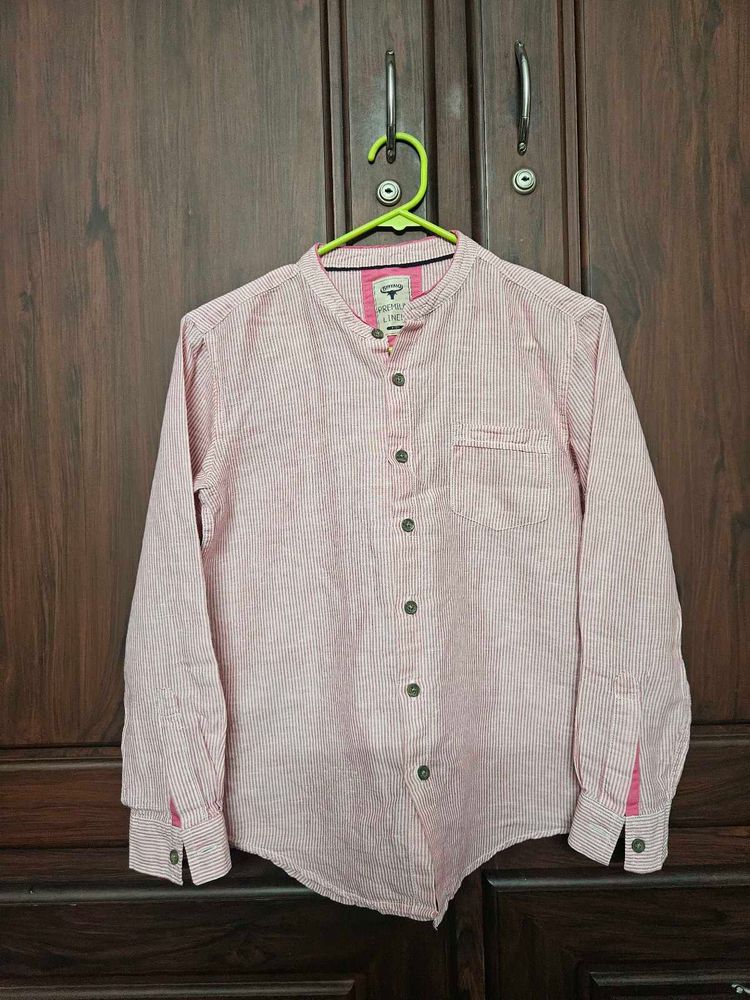 boys pink and white stripped shirt