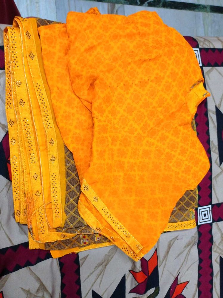 Sunshine Yellow Floral Printed Saree