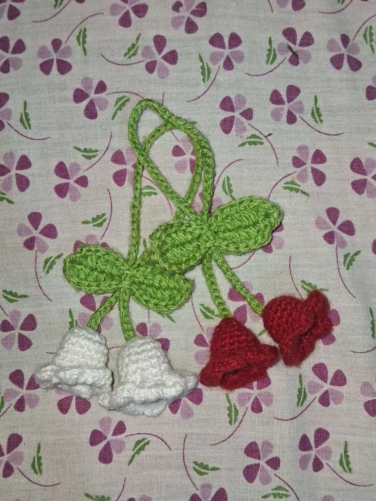Combo of two Crochet lily Hair ties and K