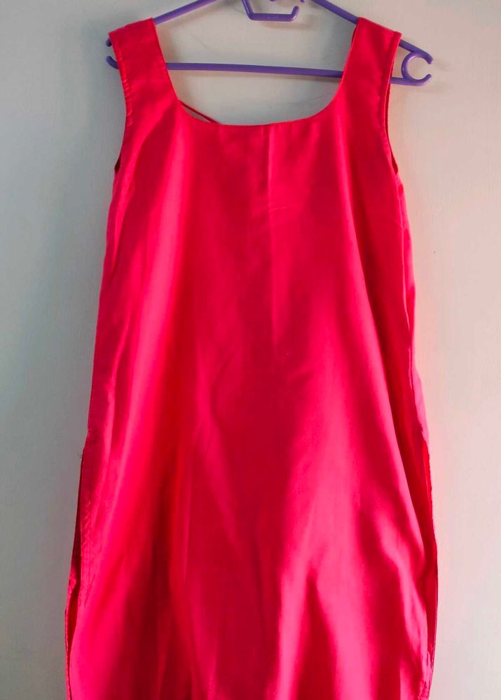 Bright Pink Sleeveless kurti
