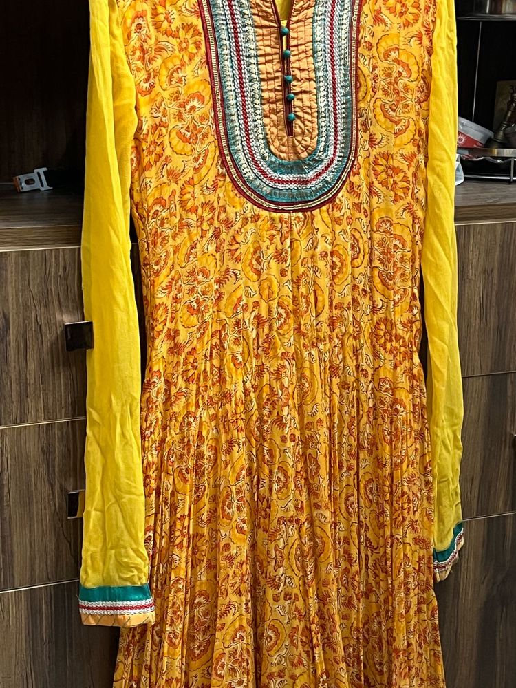 Vibrant Yellow Printed Kurta Set