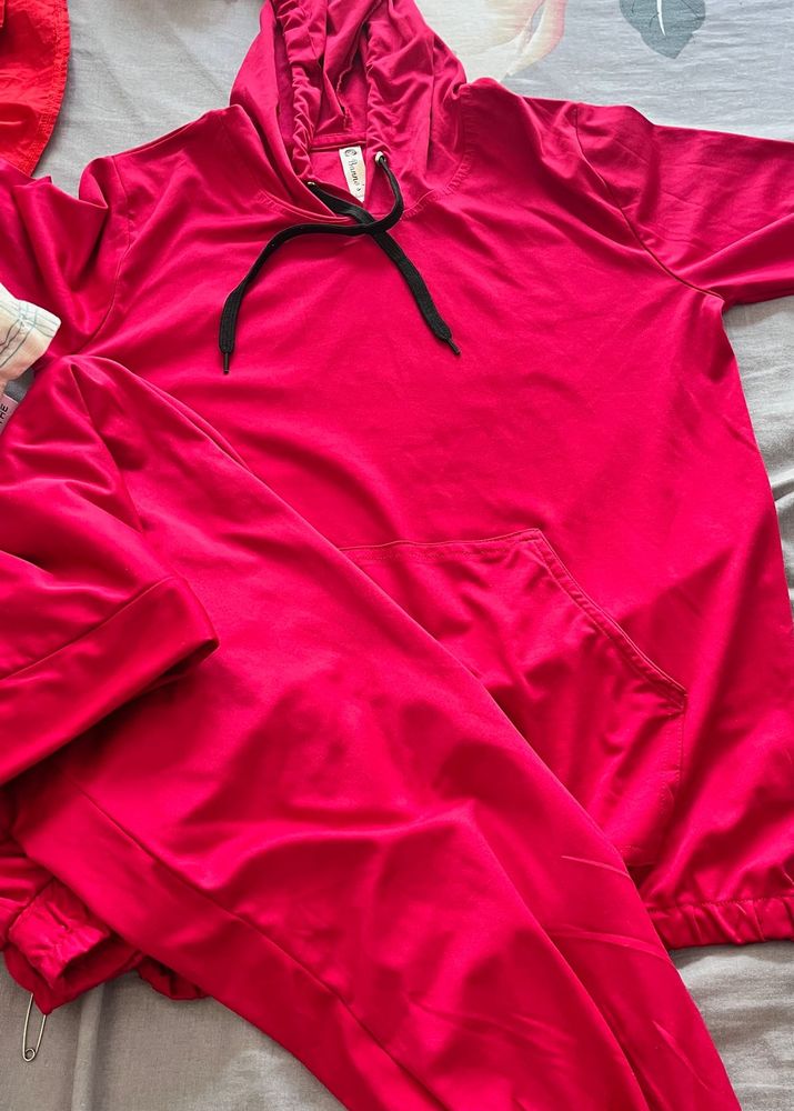 Wine Colour Hoodie &amp; Pants Set