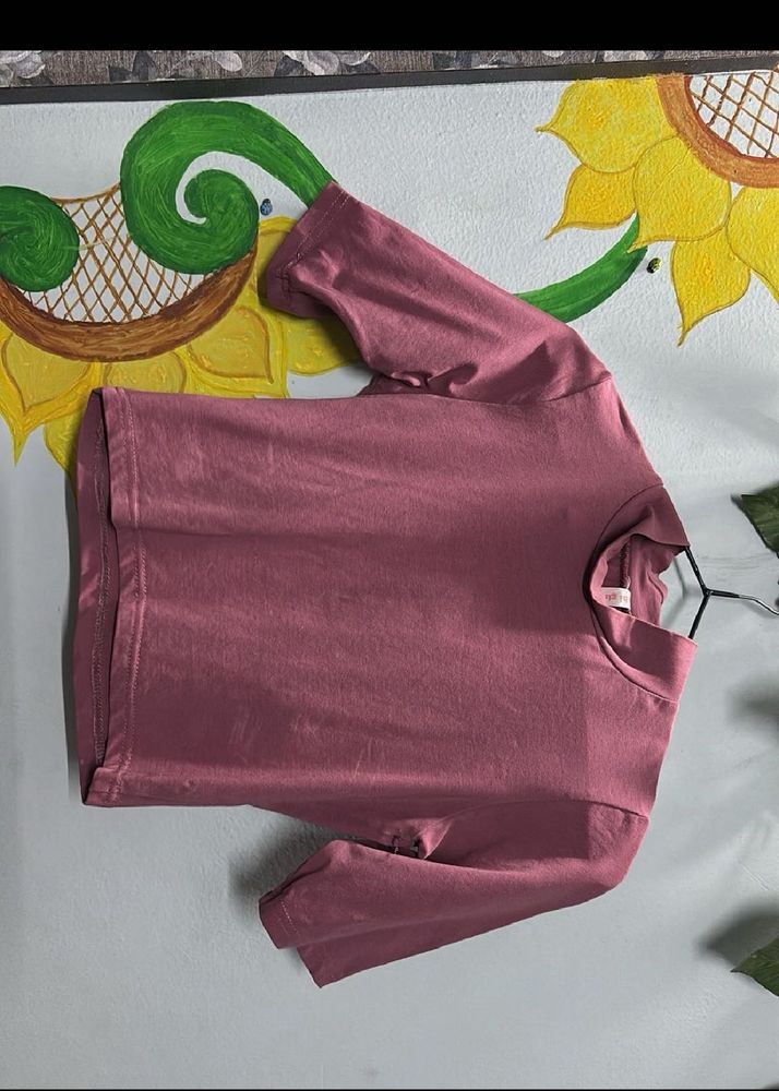 Rose Pink Long Sleeve Top