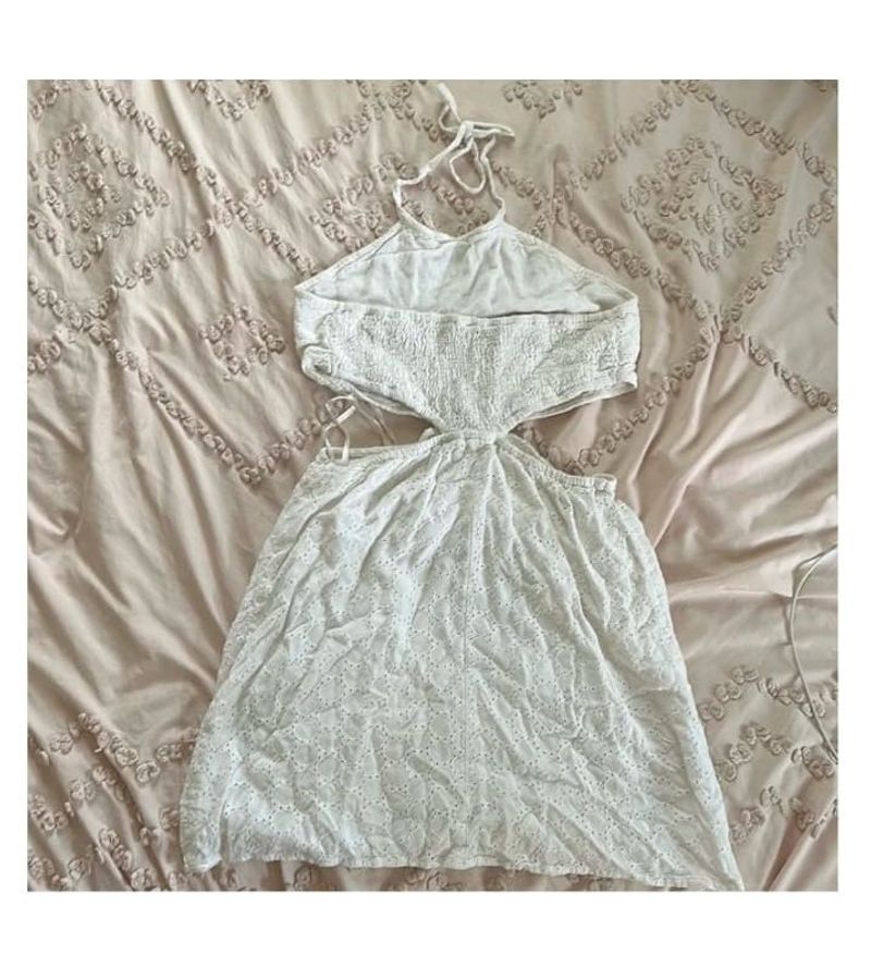 White Cut-Out Mini Dress