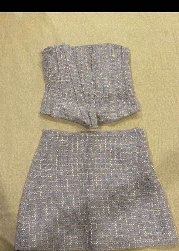 Chic Tweed Corset &amp; Skirt Set