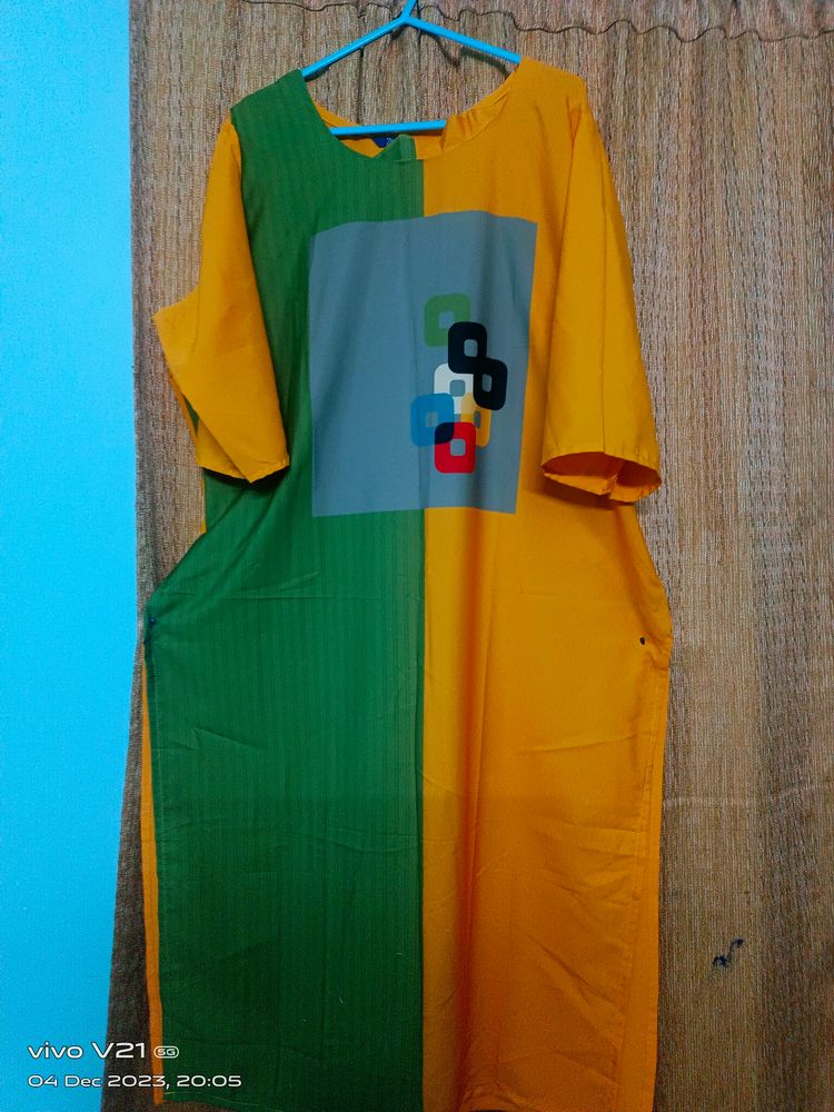 Yellow Green Colour Kurti Flawless
