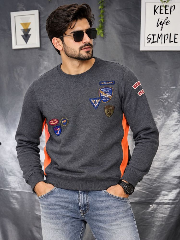 Men's Graphic Patch Crewneck Sweatshirt