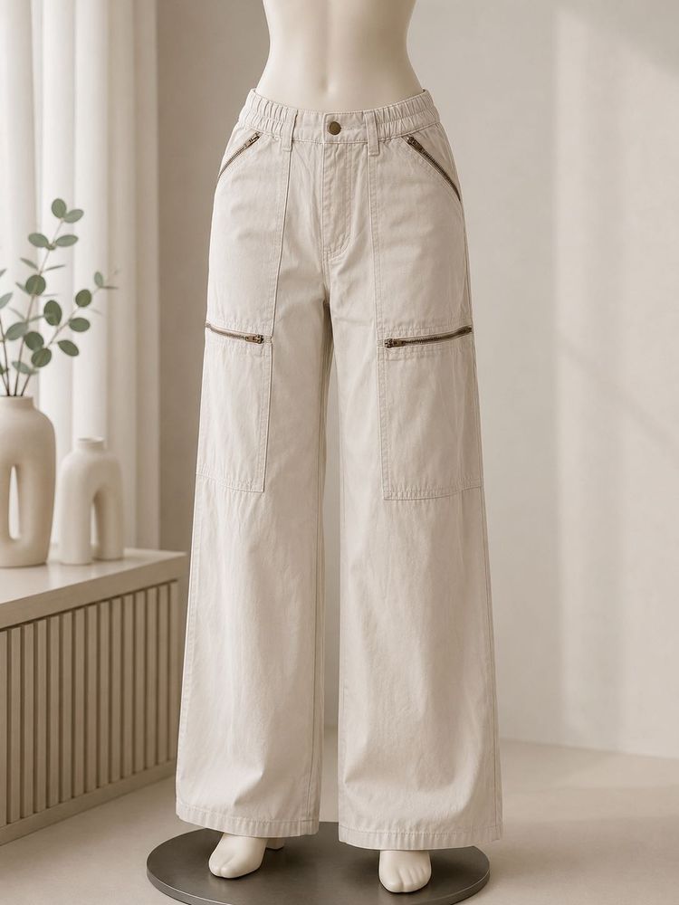 Cream Cargo Pants