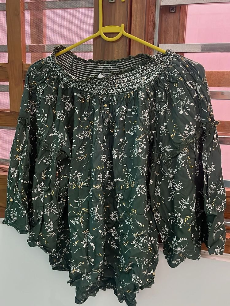 Floral Smocked Off-Shoulder Top