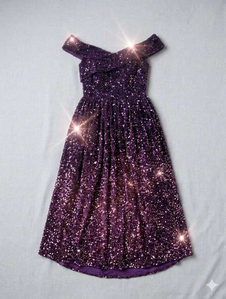 Sparkling Purple Sequin Gown