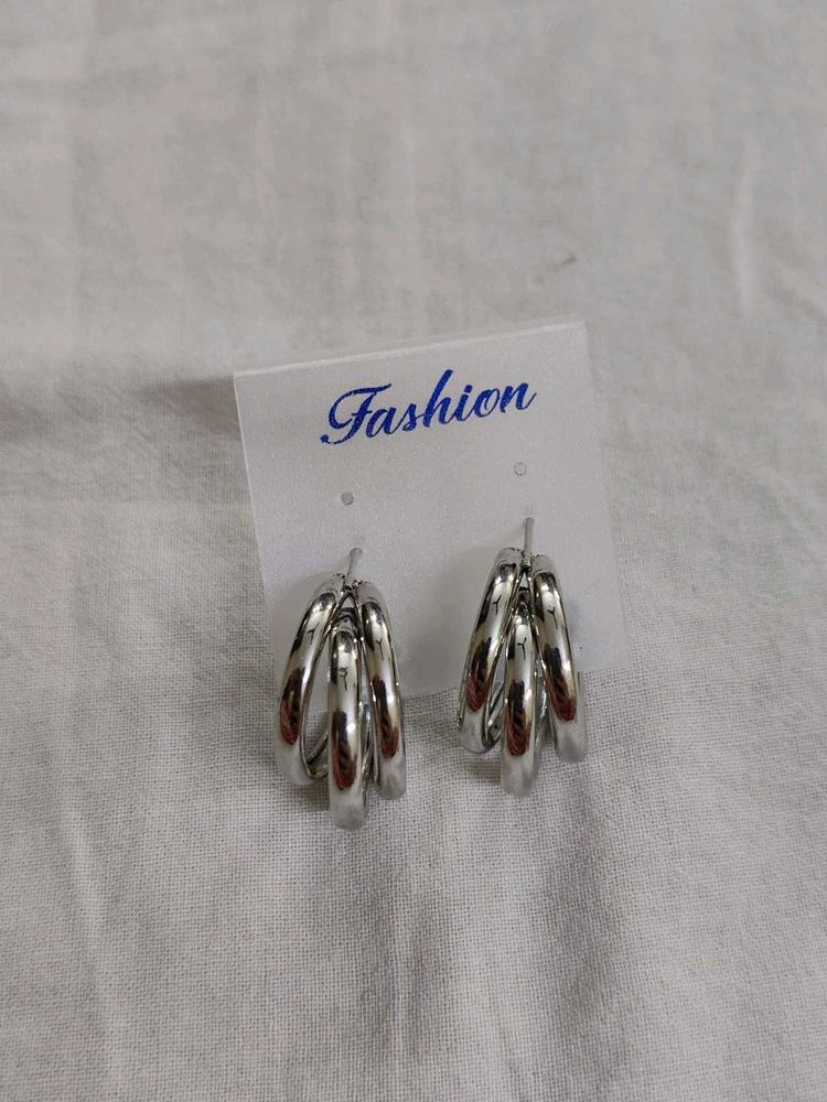 Chunky Triple Hoop Earrings