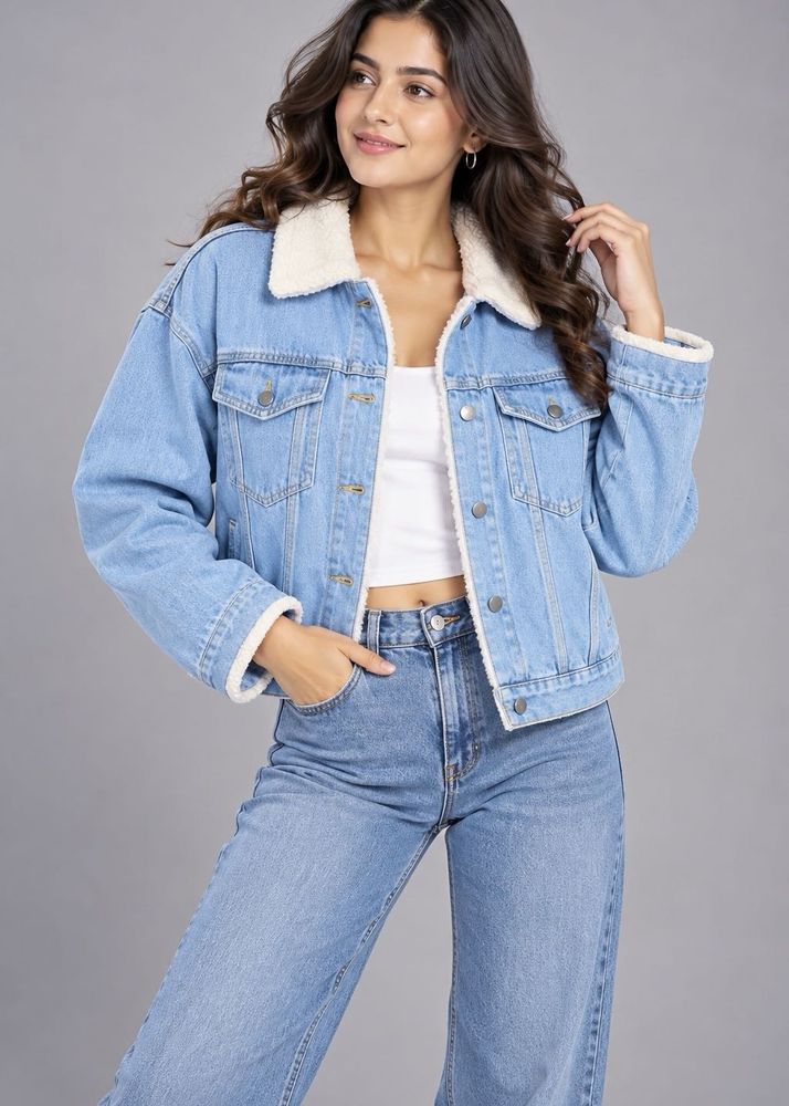 Women's Denim Sherpa Lined Jacket