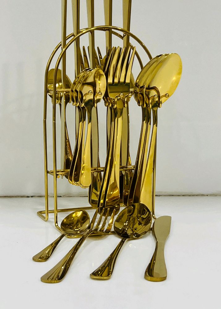 *24PCS PREMIUM LUXURY GOLDEN CUTLERY🍴