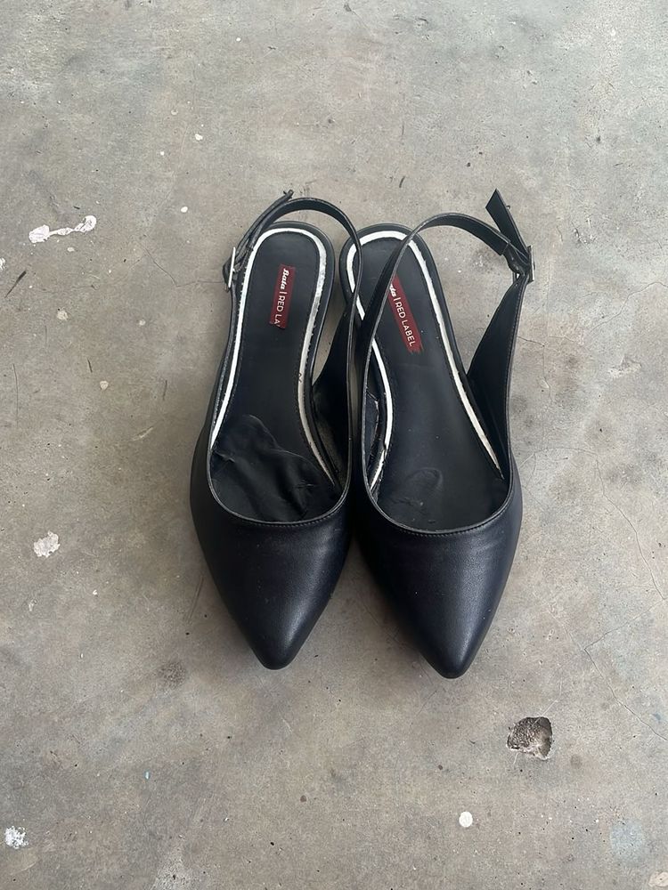 Bata Chic Black Slingback Flats